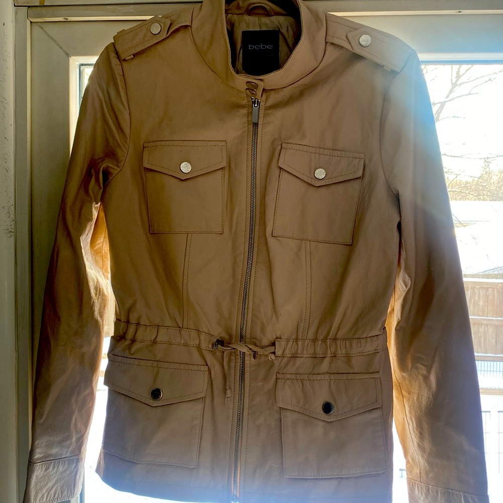 BEBE women’s size medium leather coat